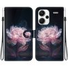Peňaženkové puzdro Crystal Drawing na Xiaomi Redmi Note 13 Pro+ - Purple Peony