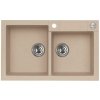 Alveus ROCK 90 Beige 55 1090962 - Drez Granitový 780x480mm, vanička 340x400x180mm, 340x350x180mm