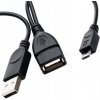 PremiumCord KUR-21 micro USB 2.0, USB A F + USB A M - Micro USB M, OTG, 1m