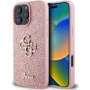 Guess PU Fixed Glitter 4G Metal Logo Zadní pro iPhone 16 Pro Max Pink