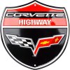 Plechová ceduľa Corvette Highway 30 cm x 30 cm