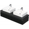 Skrinka do kúpeľne s umývadlom Intedoor DESK 3D čierna matná 140,5 x 44,4 x 50,2 cm DE 54 3D 140 D STORM 2Z A9276
