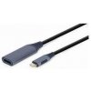 Gembird adaptér USB-C (M) na HDMI (F), 0.15m kábel, šedý (A-USB3C-HDMI-01)