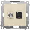 Zásuvka TV/RJ45 +f samostatná 1dB cat.6 šampanská matná SIMON55 (Simon)
