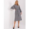 Midi šaty so vzorom kohútej stopy LK-SK-509516.04 white-black