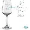 Pohár na víno súhvezdia Vodnára s kryštálmi