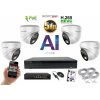 MS AI IP 4 kamerový set so switchom 5 Mpix WDome (6370K4B) (Monitorrs Security)