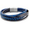 FRANK 1967 pánsky kožený náramok s kameňom lapis lazuli FR7FB-0542