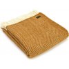 Vlněná deka Fishbone English Mustard 183 x 150 cm Tweedmill