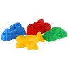 Teddies Formičky Bábovky na písek 4ks plast dopravní prostředky v síťce 12m+