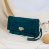 Ammyla Kožená kabelka Daria (velur turquoise) Crossbody popruh: kožený