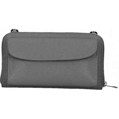 Kožená peňaženka s púzdrom na mobil šedá tmavo