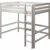 Flexa Vysoká postel Flexa - Classic 1 a 1/2 s rovným žebříkem š. 140 cm (borovice šedá) uni