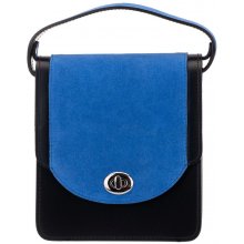 Blázek a Anni dámska čierno-modrá hodvábne lesklá kožená mini kabelka na rameno taška cez rameno 18x15 5 cm
