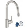 Grohe Feel - Drezová batéria s výsuvnou spŕškou, supersteel 31486DC1