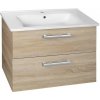 AQUALINE - VEGA umývadlová skrinka 72x57,6x43,8 m, 2x zásuvka, dub platin VG873