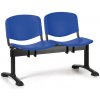 Euroseat Plastová lavica do čakární ISO, 2-sedadlo, modrá, čierne nohy