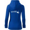 Evolúcia kajak - Mikina dámska trendy zipper s kapucňou - L ( Kráľovská modrá )