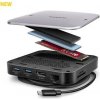 AXAGON HMC-UFO, USB 10Gbps hub, 2x USB-A, USB-C, HDMI 4k/60, RJ-45, M.2 slot, SD/mSD, audio, PD 100W, kábel USB-C 65cm Axagon