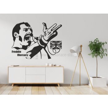 Dekoracie-steny.sk - 064 - Nálepky na stenu - Freddie Mercury - 60 x 80 cm