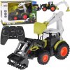 Traktor s rýpadlom a nakladačom na diaľkové ovládanie