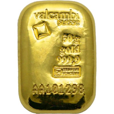 50g Valcambi SA Švajčiarsko Investičná zlatá tehlička Liata