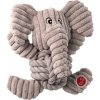 Dog Fantasy Safari hračka slon s uzlom pískacia 18 cm