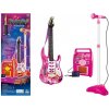 LEAN TOYS Gitara so zosilňovačom a mikrofónom ružová