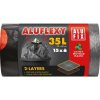 Alufix Vrecia na odpadky zaťahovacie LDPE 35 l 28µm 2 vrstvové 15 ks sivo-čierne