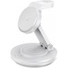 AppleKing x548 3v1 otočný magnetický bezdrôtový stojan s podsvietením pre iPhone / Apple Watch / AirPods - 15W - biely - možnosť vrátiť tovar ZADARMO do 30tich dní