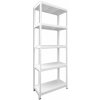 kovový regál bezskrutkový Biedrax 60 x 120 x 210 cm, biely - 5 políc biele lamino 12mm
