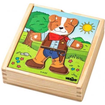 Woody puzzle šatníková skriňa Psík 18 dielov