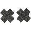 Fever Small Glitter Cross Nipple Pasties Black