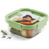 Lékué Skleněná hermetická dóza na potraviny Square Glass, čtverec, 320 ml, zelená (3432320V12U017)