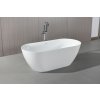 Erga Kaia, voľne stojaca vaňa 150x73 cm + odtoková zátka, biela lesklá, ERG-Kaia-150073-WH-WH