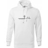 Jesus Saved My Life kríž ekg - Mikina pánska Cape s kapucňou - 3XL ( Biela )
