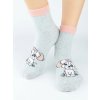 Dievčenské ABS ponožky Psíček - 31-34 / bledošedá