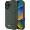 DKNY PU Leather Grid Pattern Magsafe Zadní Kryt pre iPhone 16 Green
