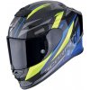 Moto přilba SCORPION EXO-R1 EVO CARBON AIR RUNNER černo/modro/fluo žlutá - Velikost XS