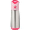 b.box Termoska na pitie so slamkou 500 ml - ružová