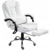 Látkové kancelárske kreslo s podnožkou GIOSEDIO NBR002 BIELE