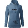 Judo nápis + postavy - Mikina dámská Cape s kapucí - XL ( Denim )