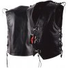 L&J KM018 pánska kožená vesta s viazaním po bokoch a ramenách 5XL