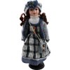 HOME Porcelánová bábika -károvaná sukňa- 41 cm