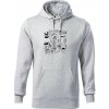 Veselá zubárka - Mikina pánska Cape s kapucňou - 3XL ( Svetlosivý melír )