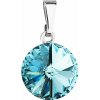 Prívesok bižutérie so Swarovski kryštálmi modrý okrúhly 54001.3 light turquoise