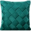 Eurofirany Zamatová obliečka na vankúš SONIA s efektným prepletaním tmavozelená Polyester 45x45 cm