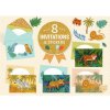 DJECO Zvieratká z džungle: 8 pozvánok & samolepky