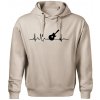 EKG akustická gitara - Oversized mikina pánska Moon - kratšia + širšia - 2XL ( Ľadovo sivá )