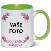 HRNČEK S FOTKOU FAREBNÝ RÁMIK NAJLEPŠIA MAMIČKA 350 ML FOTOpošta Farba: ZELENÝ